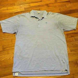 Peter Millar XL Blue & White Stripe Golf Shirt.